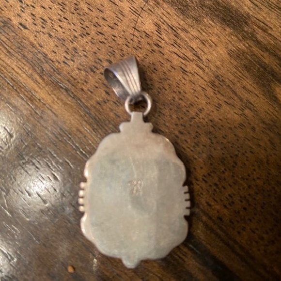 Sterling Silver/Turquoise Teardrop Pendant (Navajo) - Picture 2 of 2